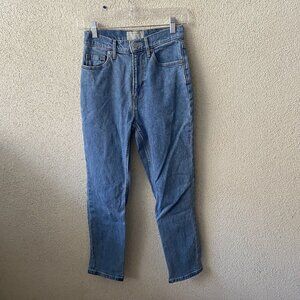 Everlane Womens Jeans Blue Denim The Cheeky Jean Medium Wash Size 24 Crop